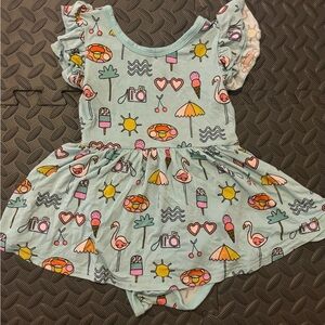Little Sleepies Pool Party Twirl Dress w/bodysuit (12-18m)